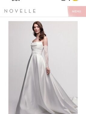 Aster Locket by Watters Strapless Satin Wedding Dress
